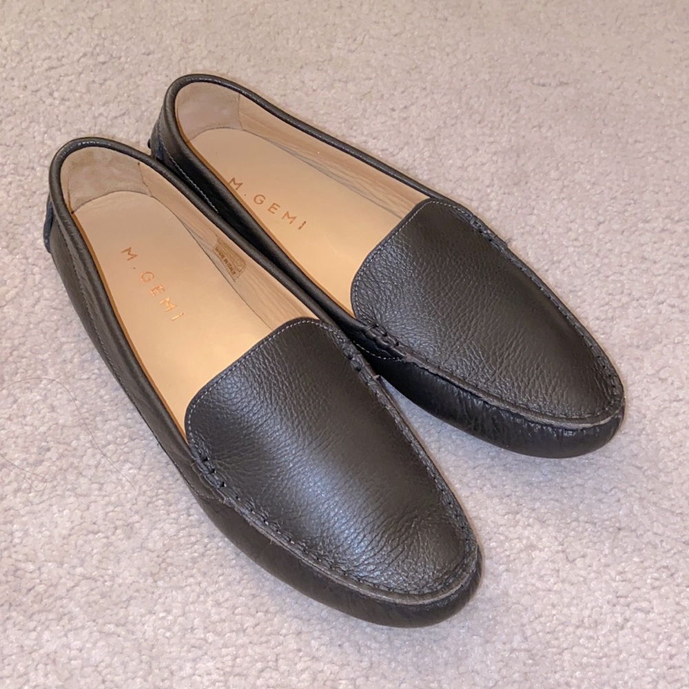M.Gemi Charcoal Gray Leather Felize Drivers